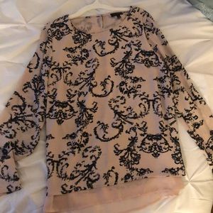 Blush and Black design with button wrists